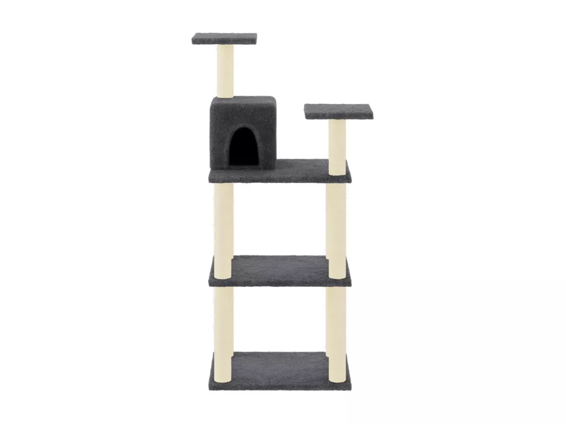 Arbre à chat avec griffoirs en sisal gris foncé 118,5 cm