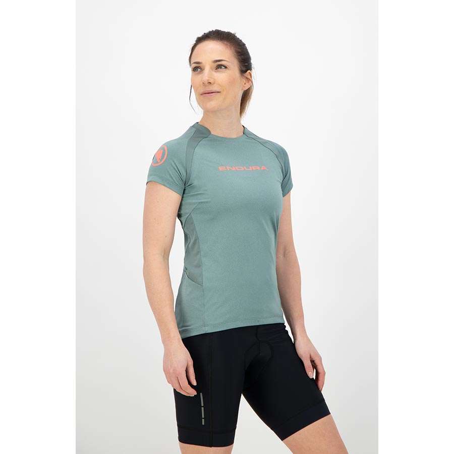 Endura Single Track MTB Fietsshirt Korte Mouwen Groen Dames