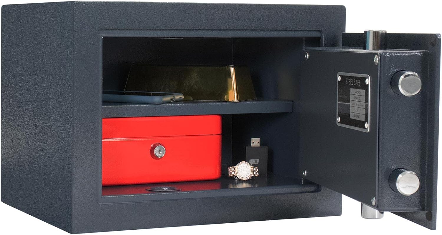 Profirst Wertschutzschrank EN0 Trema 26 Elektronikschloss Feuerfalz Anthrazit BxH 37x27cm herausnehmbarer Fachboden inkl. Befestigungsmaterial