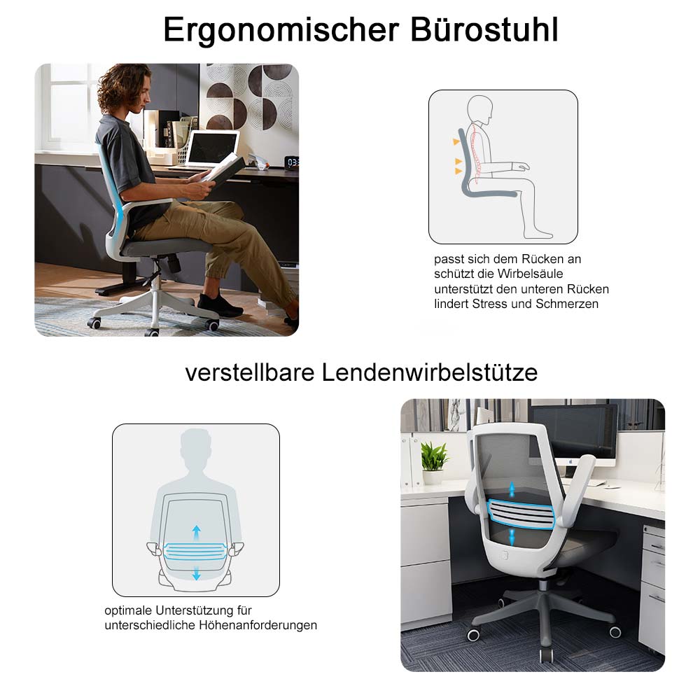 Moderner Bürostuhl MCW-J88, Schreibtischstuhl, ergonomisch atmungsaktiv, Taillenstütze, anhebbare Armlehne ~ schwarz