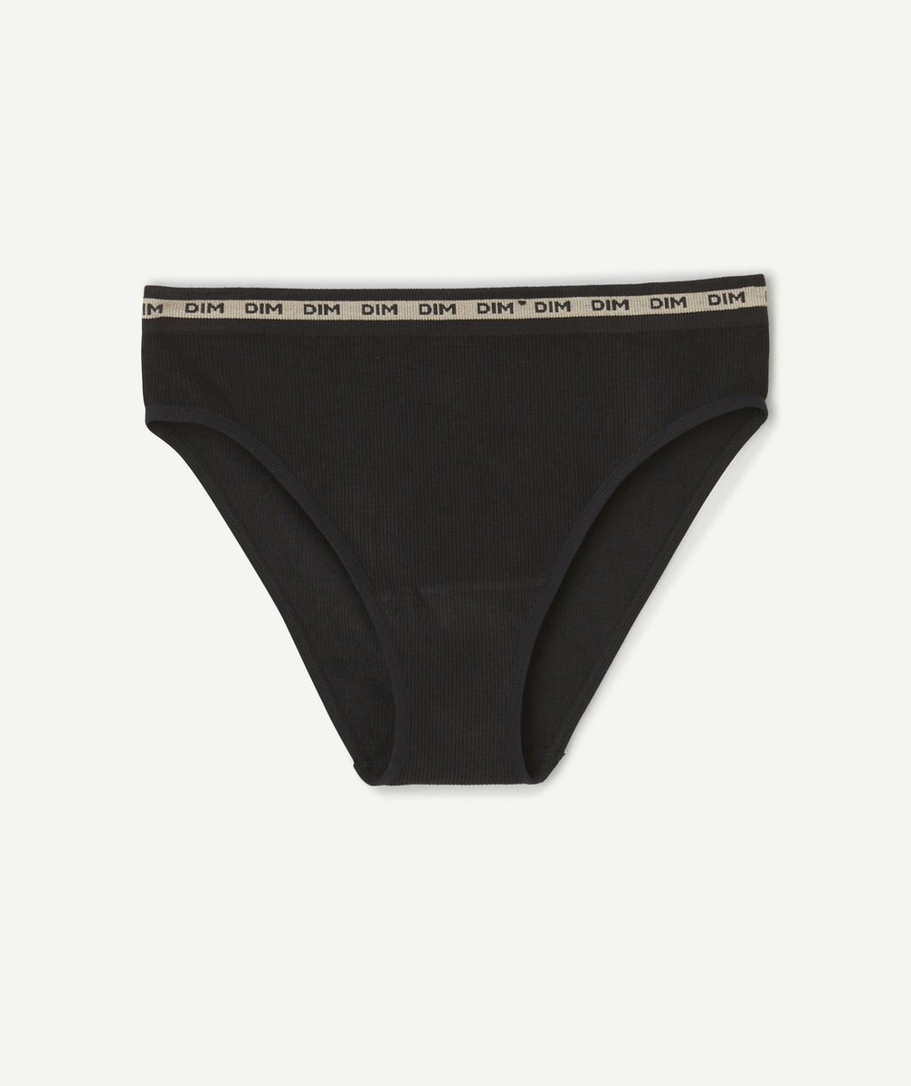 DIMculotte côtelée fille noire avec élastique