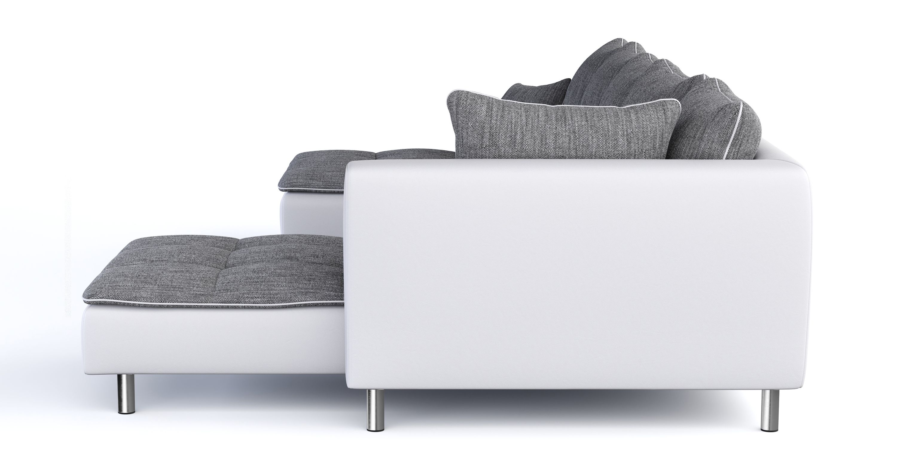 Ecksofa VEGAS grau/weiss