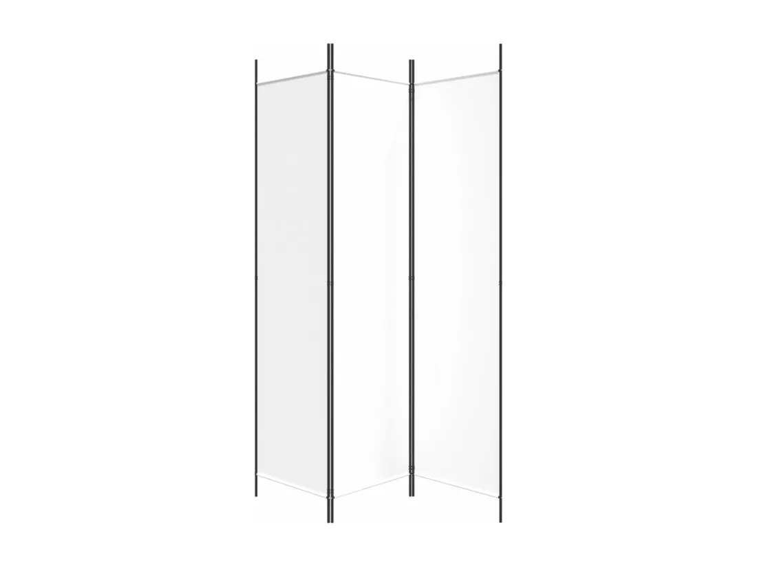 Cloison de séparation 3 panneaux Blanc 150x200 cm Tissu
