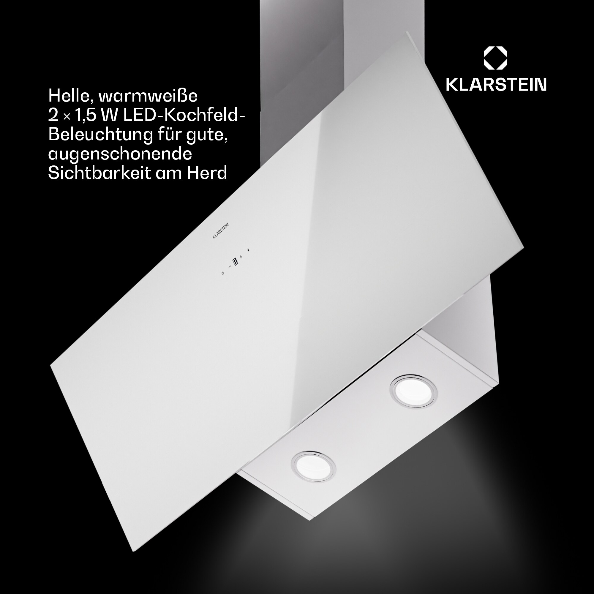 Laurel 90 Dunstabzugshaube 90cm Abluft: 247 m³/h LED Touch Weiß