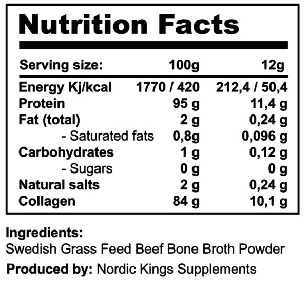 Nordic Kings Supplements Beef Bone Broth Pulver