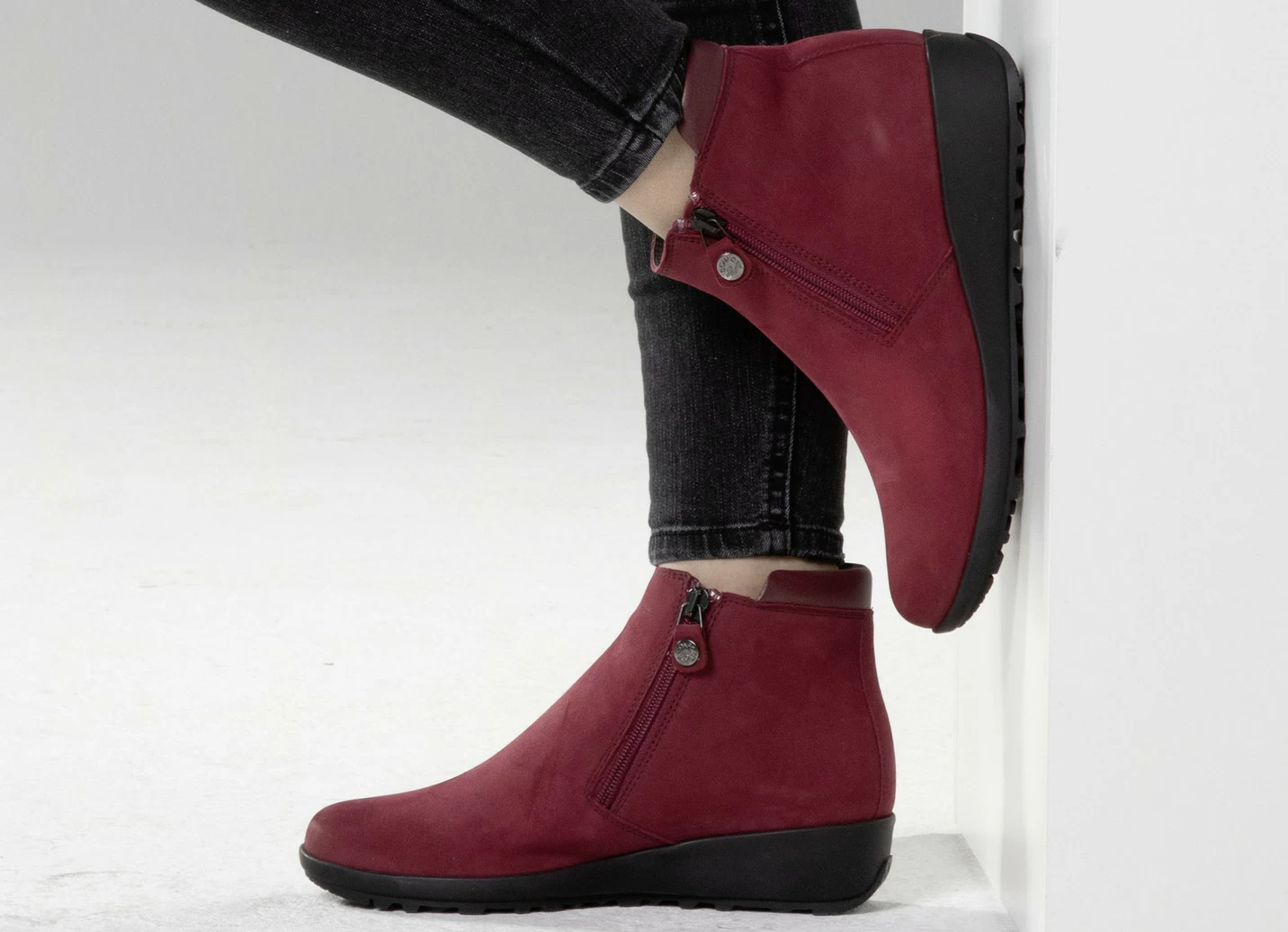 ELENA EDEN Stiefelette mit Nappaleder-Besatz