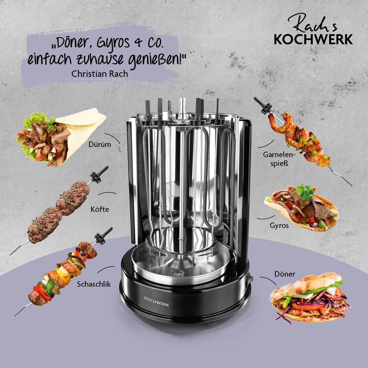 Rachs KOCHWERK Dönergrill 1400W schwarz