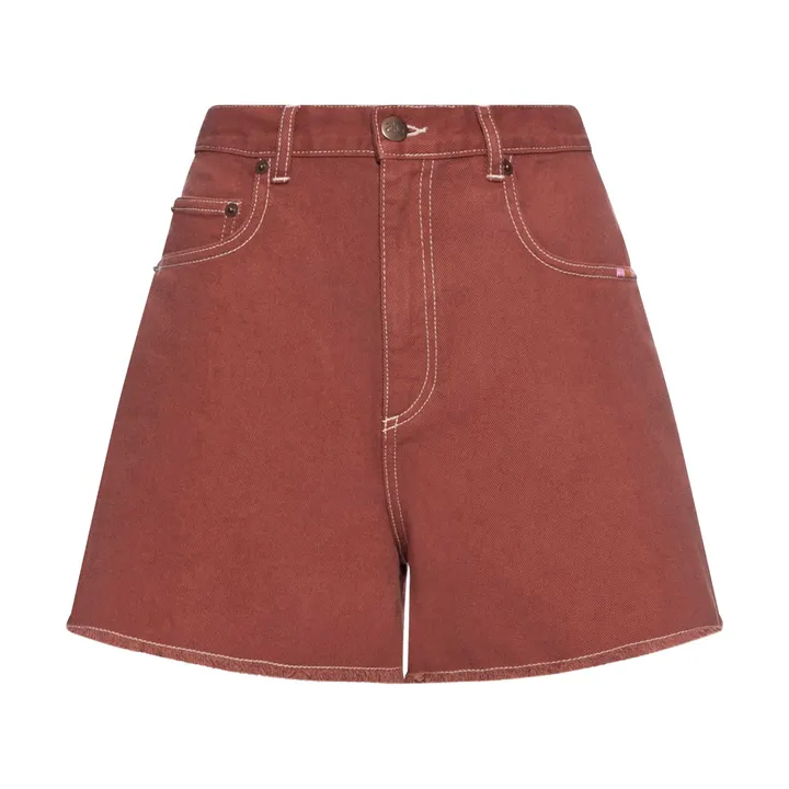 Alma Deia Short Effiloché Denim en Coton Bio | Sienne