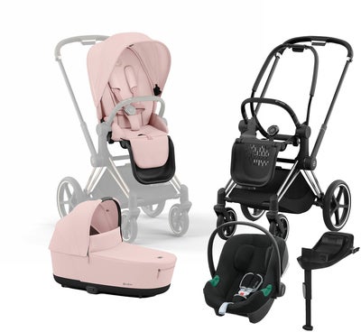 Cybex Priam Duovogn inkl. Aton B2 & Base, Peach Pink/Chrome Black