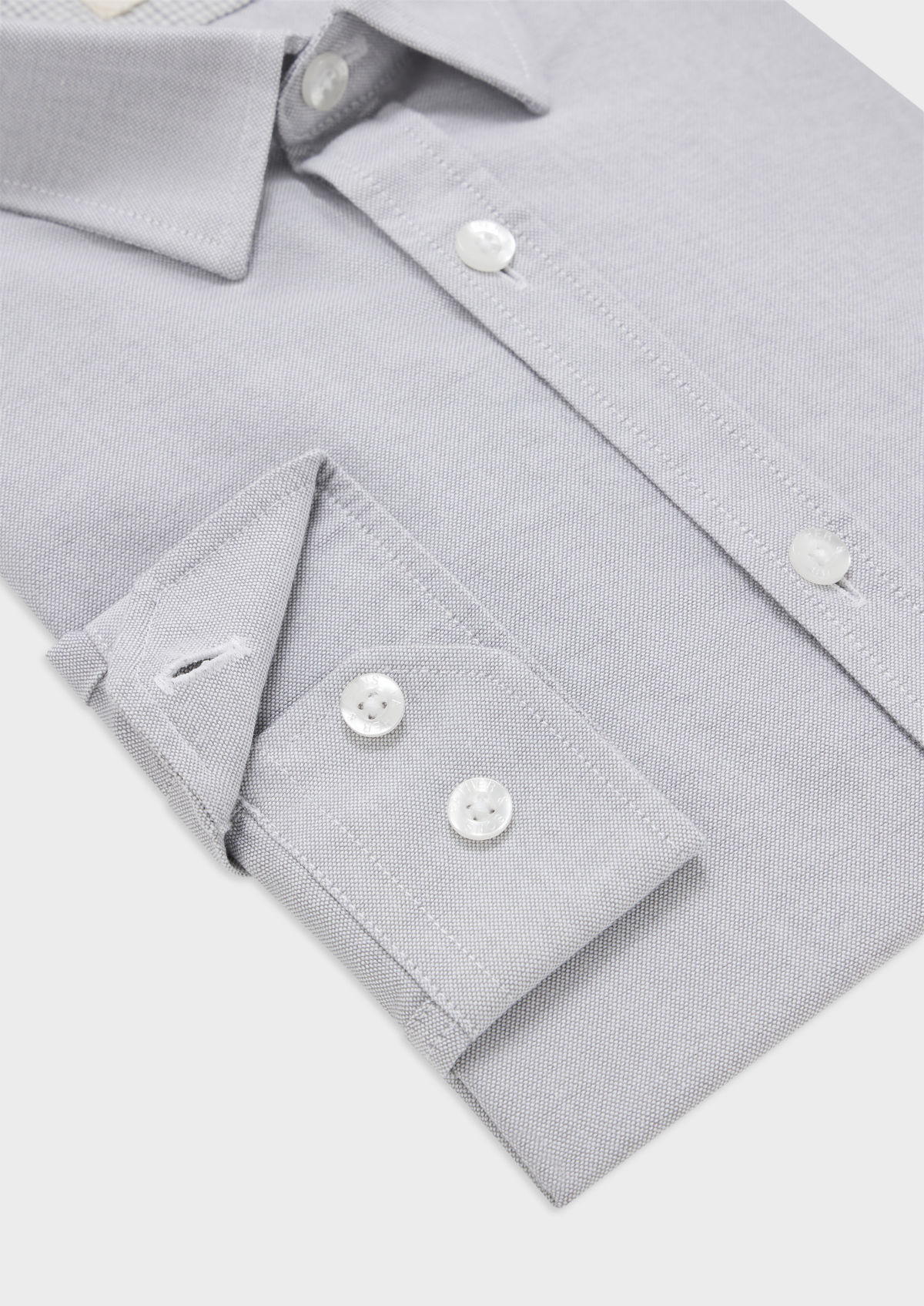 Chemise sport Slim en coton oxford uni gris perle