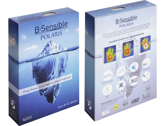 B-SENSIBLE - Drap housse Polaris 2en1 Dermofresh 90x200cm bonnet 13 à 28cm