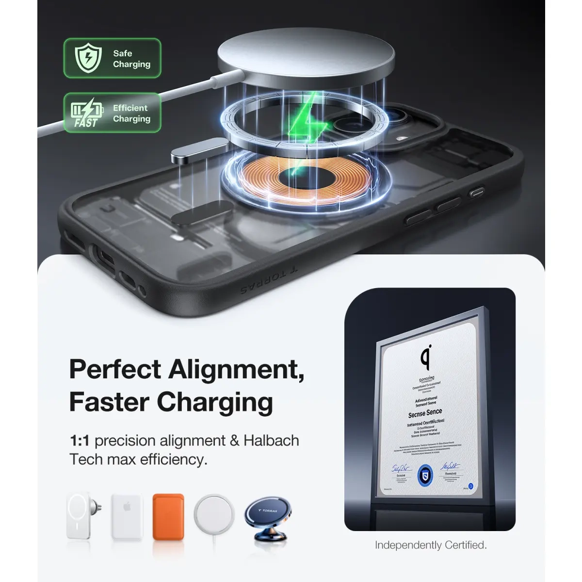 iPhone 17 Guardian Magnetic Series Hybrid Hardcase Hülle mit TPU Bumper - Schwarz