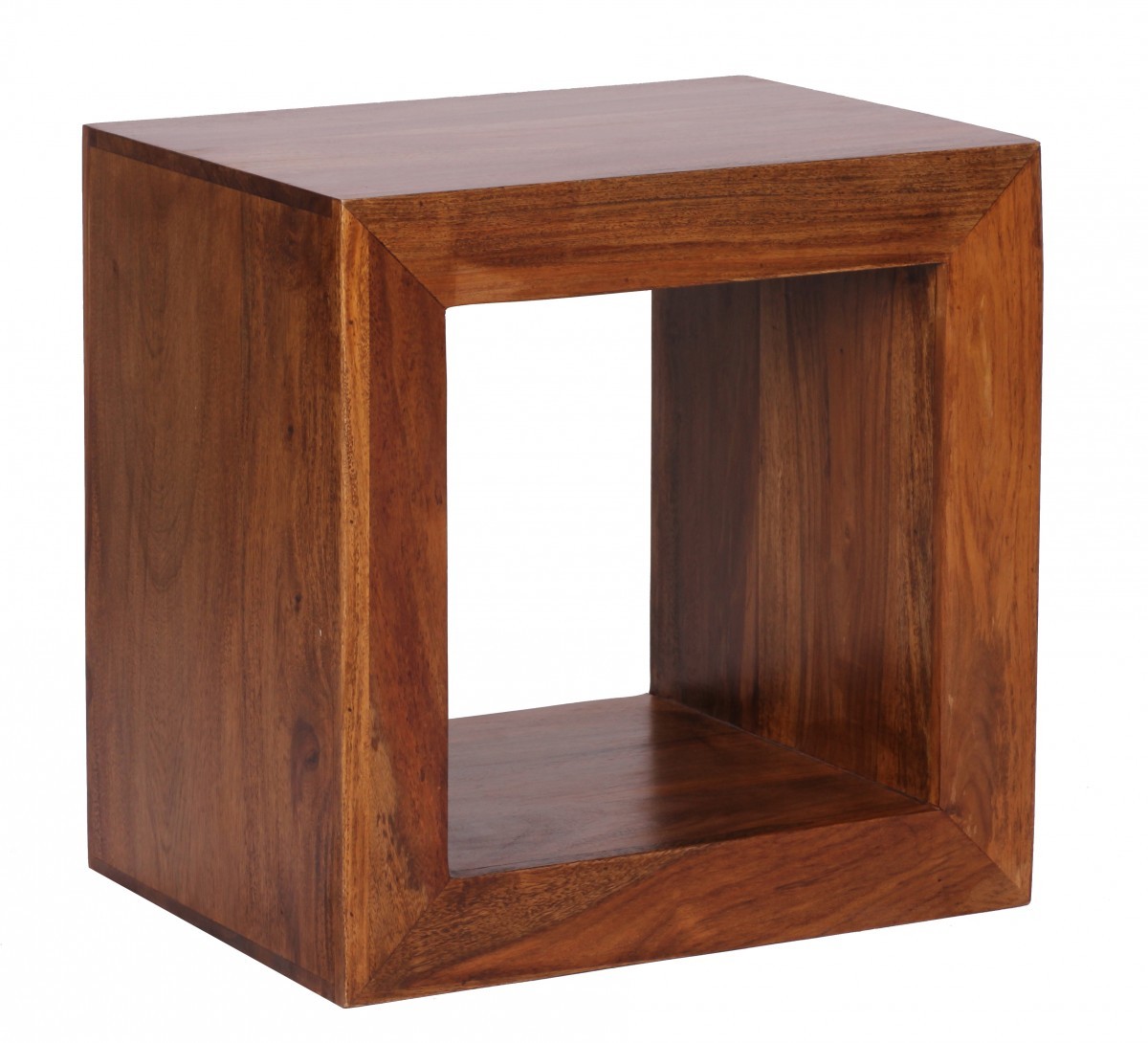 Standregal Cube - braun gebeizt - Sheesham massiv