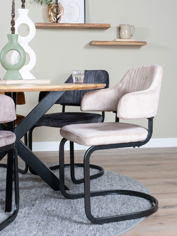 Stoel Fox vintage velvet nature