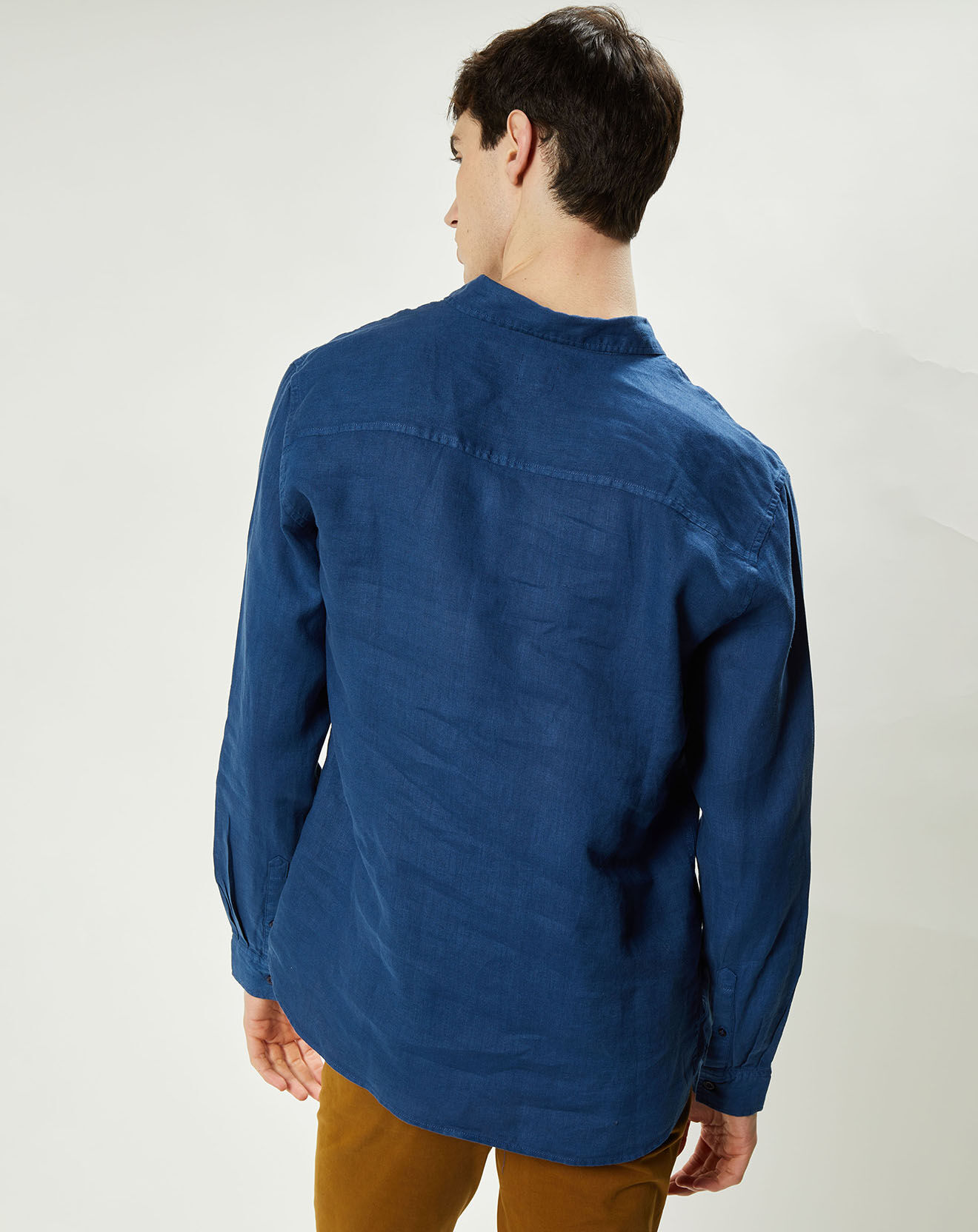 Harris Wilson Chemise slim 100% Lin Efesio indigo