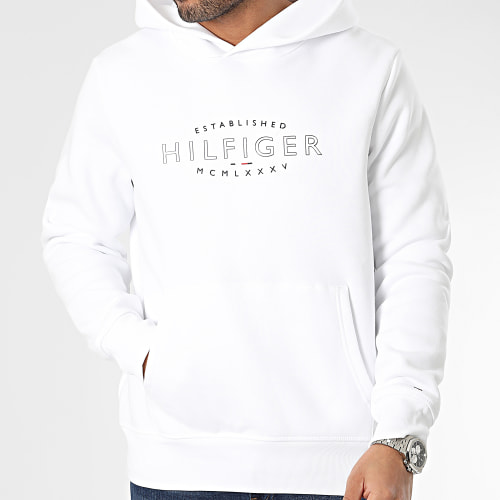 Sweat Capuche Hilfiger Curve Logo 0013 Blanc