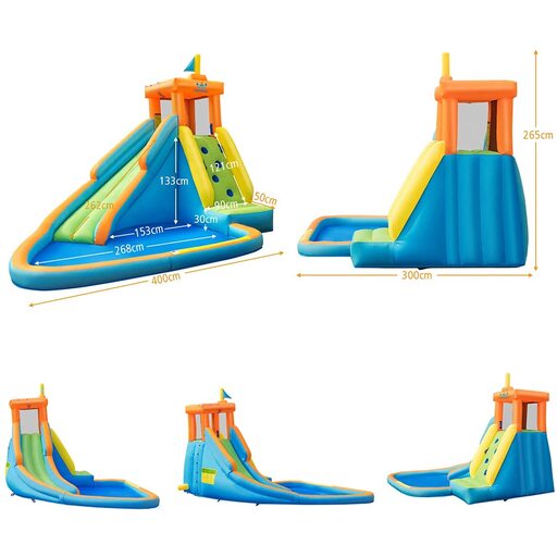 Castelo inflável Costway, casa inflável e compressor 400-450W para parque aquático
