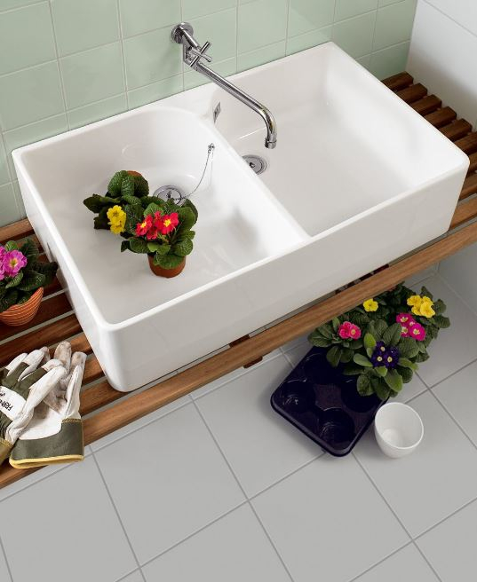 Villeroy & Boch O.novo gootsteen dubbel 80x50cm ceramic  wit
