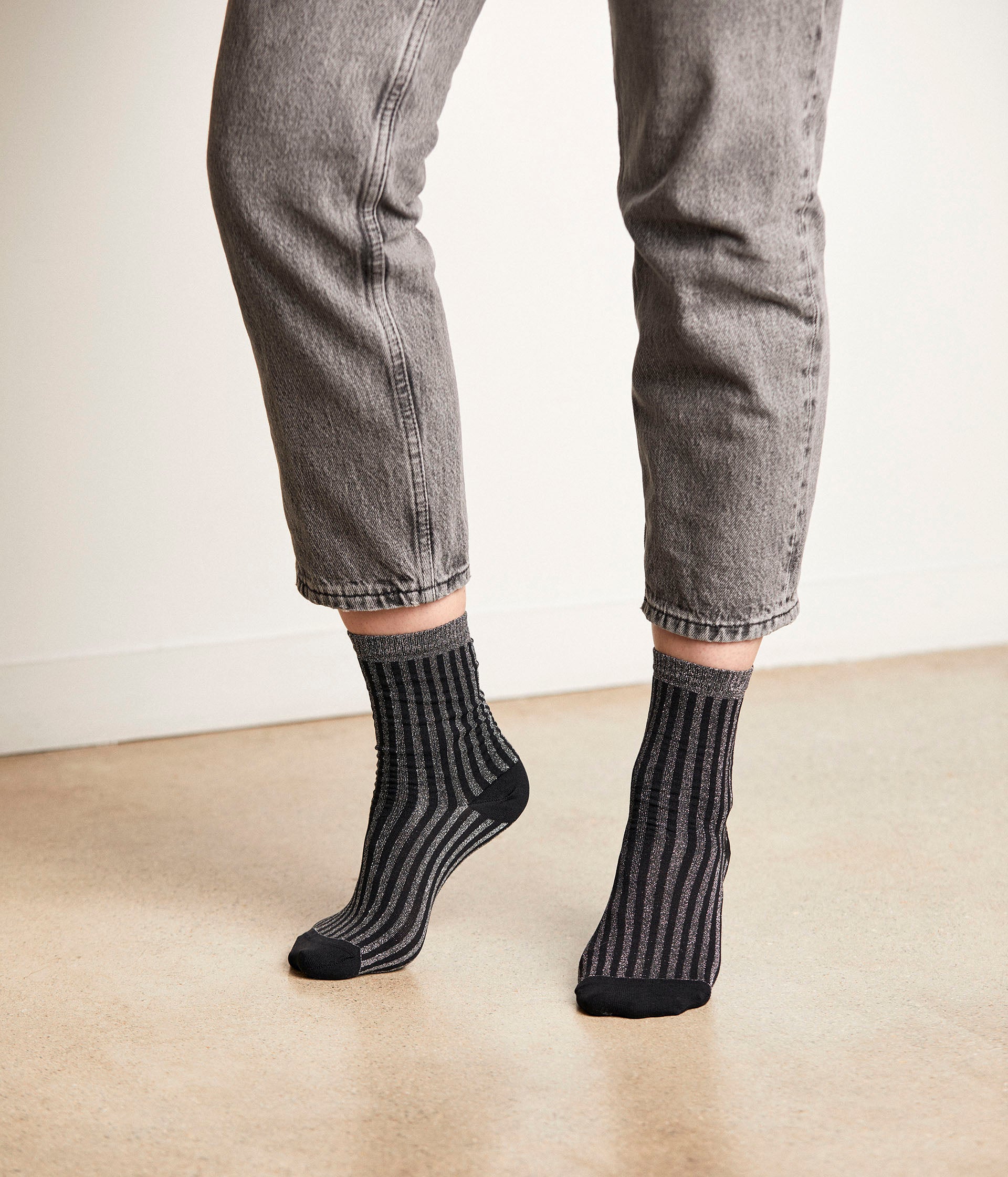 Chaussettes noir argent Anista