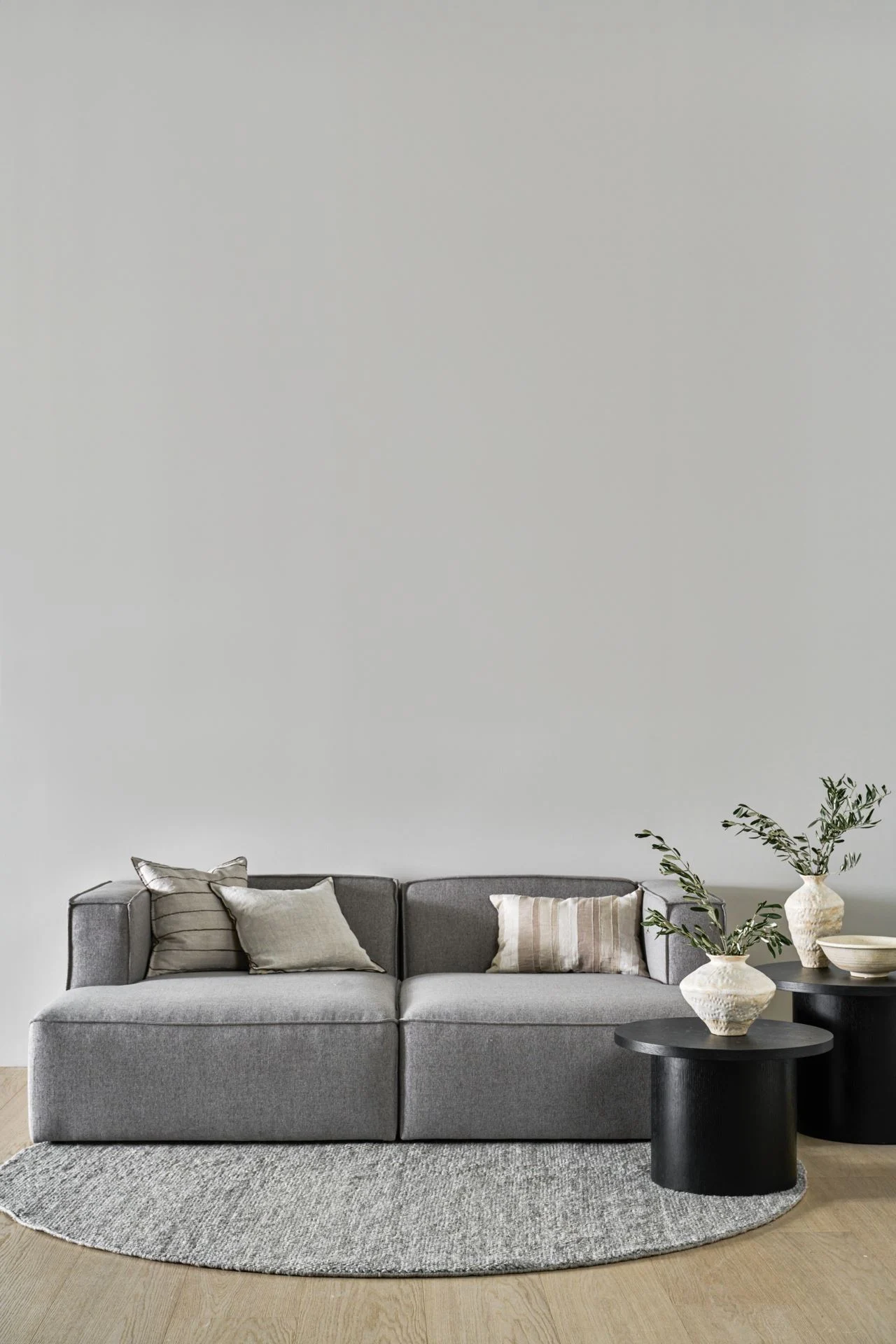 Modulsofa sjeselong høyre grå - 114x154x73 cm
