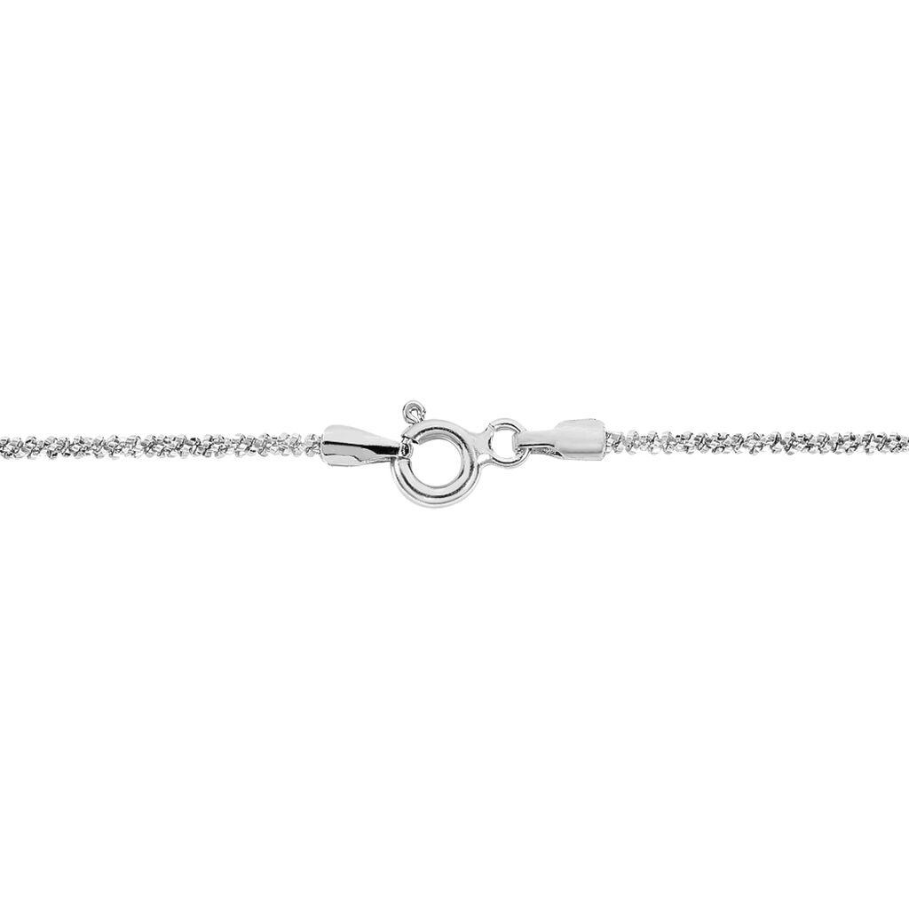 Bracelet Cherame Maille Criss Cross Argent Blanc