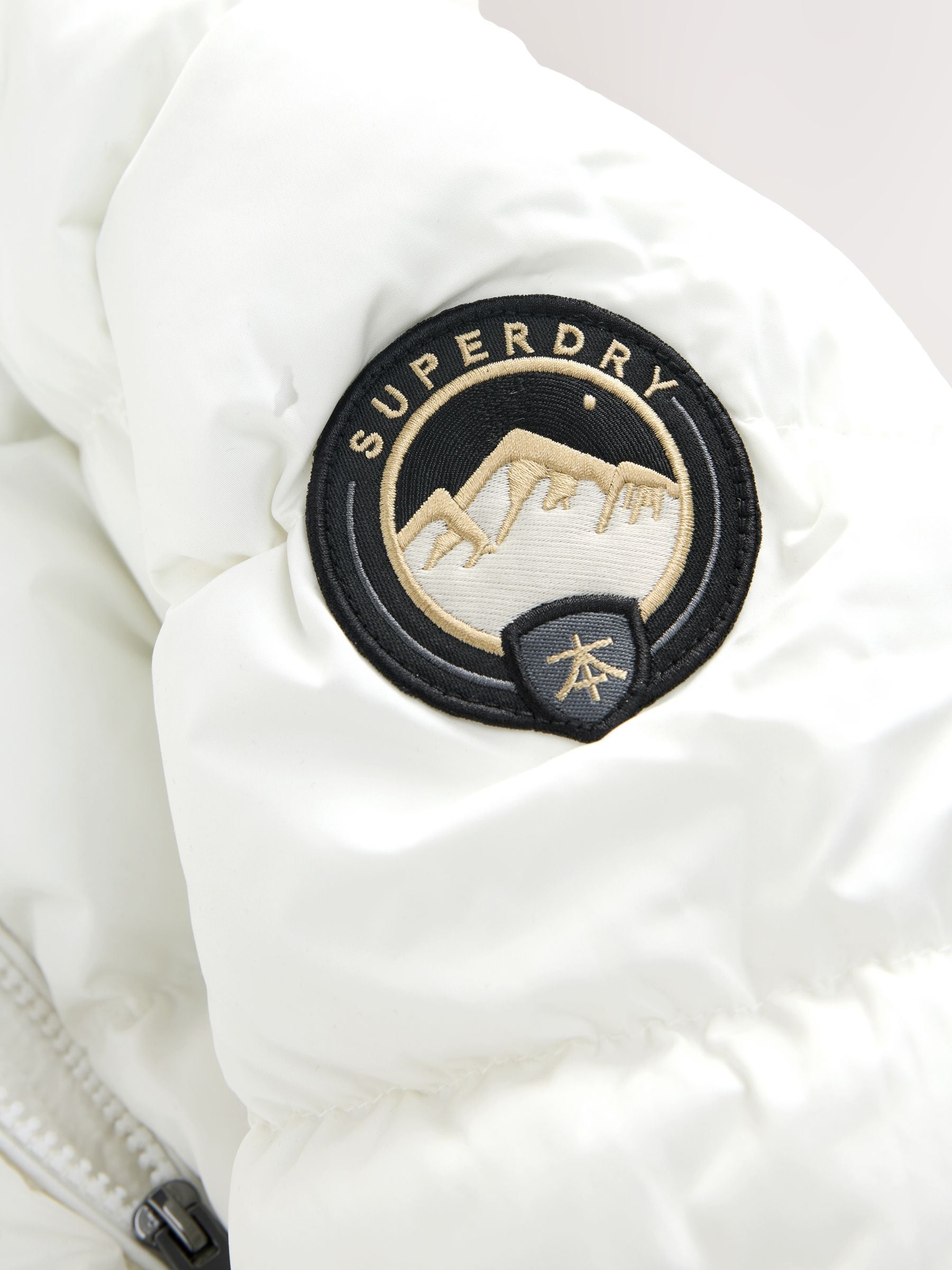 Wit - Superdry Belted Puffer Coat