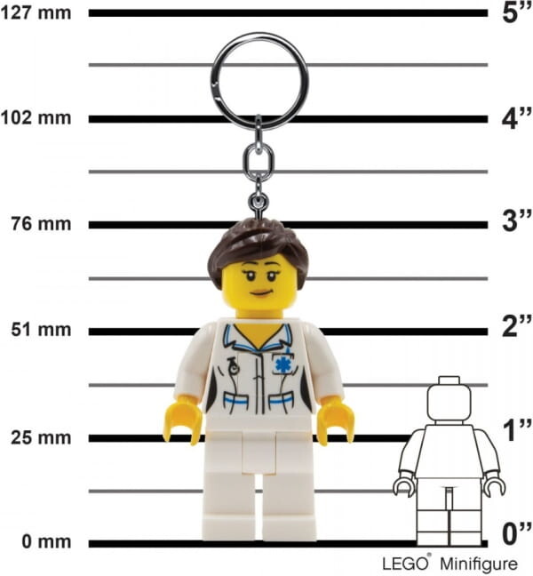 Lego - Ledlite Nøglering Med Led Lys - Sygeplejerske - 9 CM