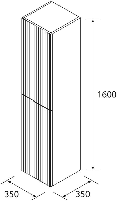 Muebles - Raya - Kolomkast - Eiken Grijs - 160 cm - Ribbelfront
