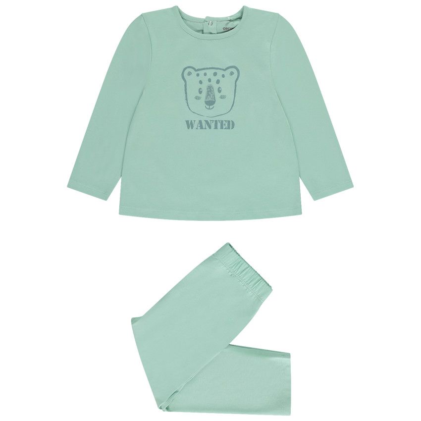 Set pyjama en jersey uni print fantaisie pour bébé garçon - Vert