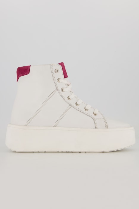 Leder-Sneaker, hoher Schaft, Weite H