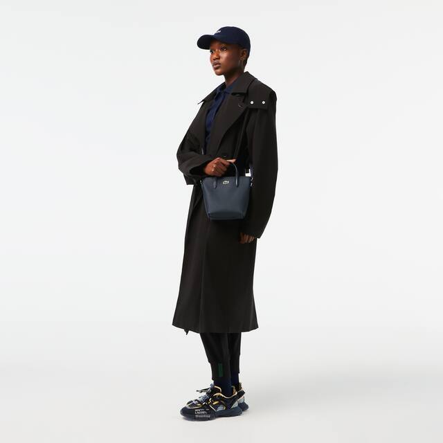 Mini sac cabas zippé L.12.12 Concept petit piqué uni Sacs à bandoulière - Bleu - Lacoste - Femme