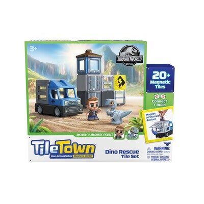 Tile Town Jurassic World Dino Rescue Magnetsett 20 Brikker