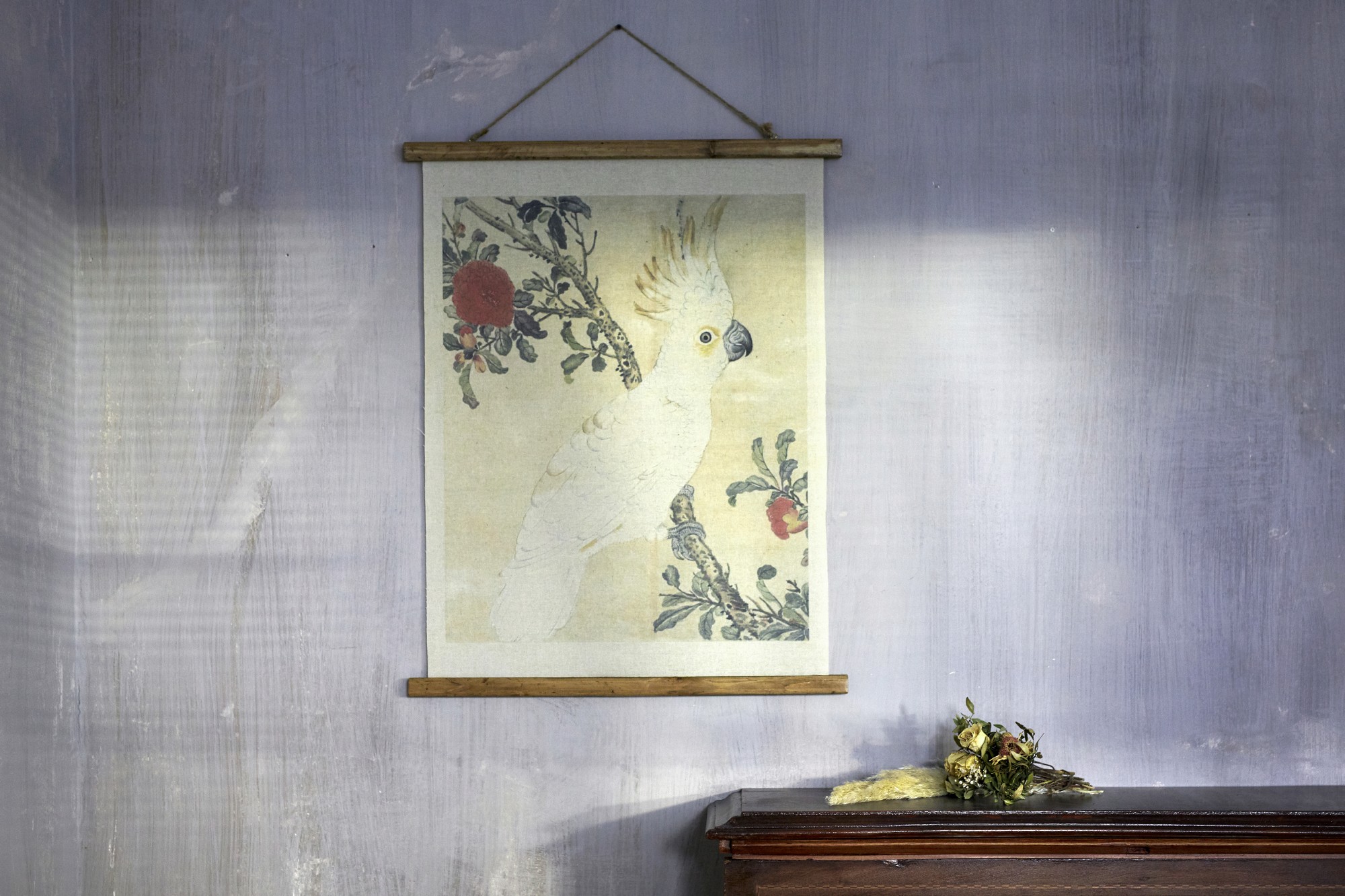 Rollbild auf Leinwand 'Parrot', multicolor, B 63 cm, H 78 cm, T 2 cm von fischer's lagerhaus