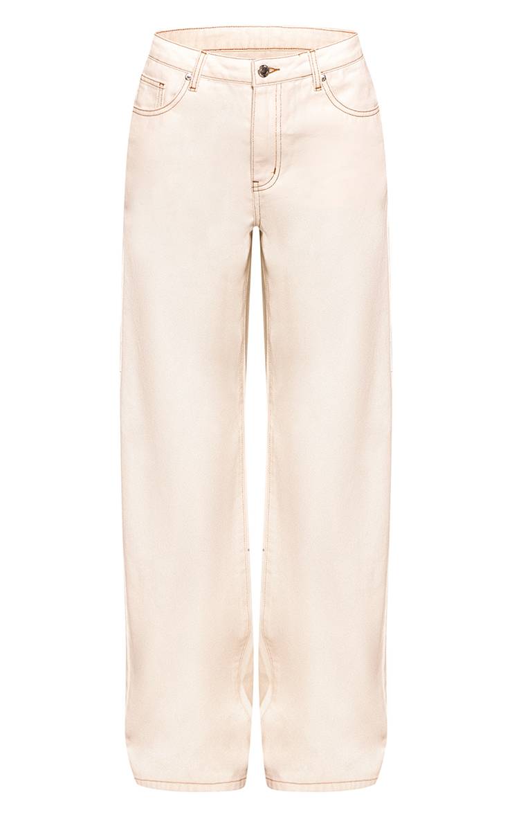 Ecru Jean Large Taille Haute