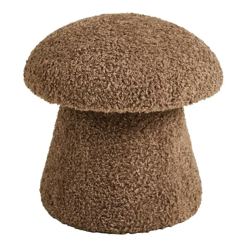 Hioshop Gida poef Ø45cm imitatiebont bruin