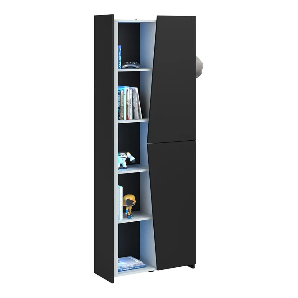 Kast Levi - zwart - 181x67x28 cm