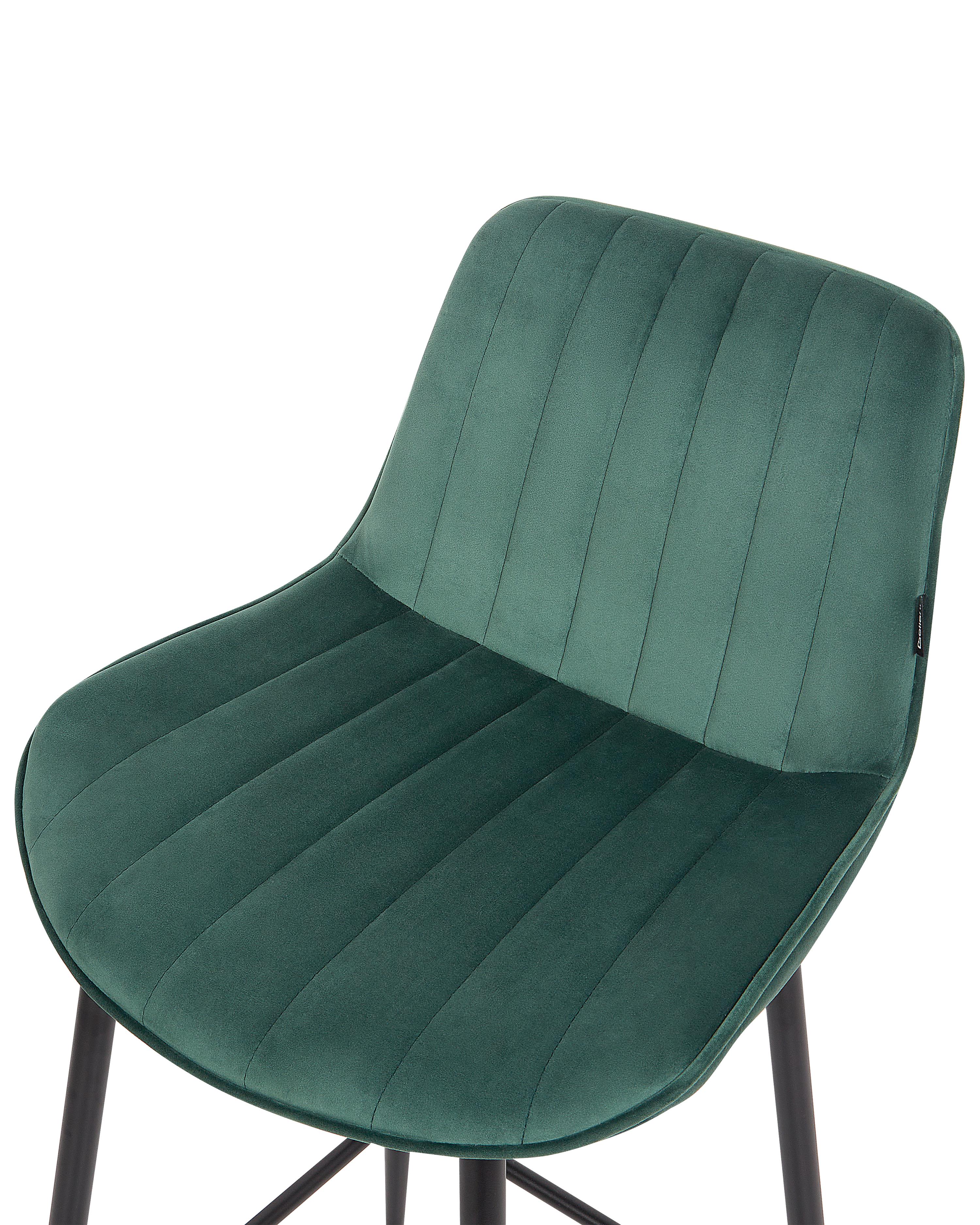 Set van 2 barstoelen DUBROVNIK Fluweel Smaragdgroen