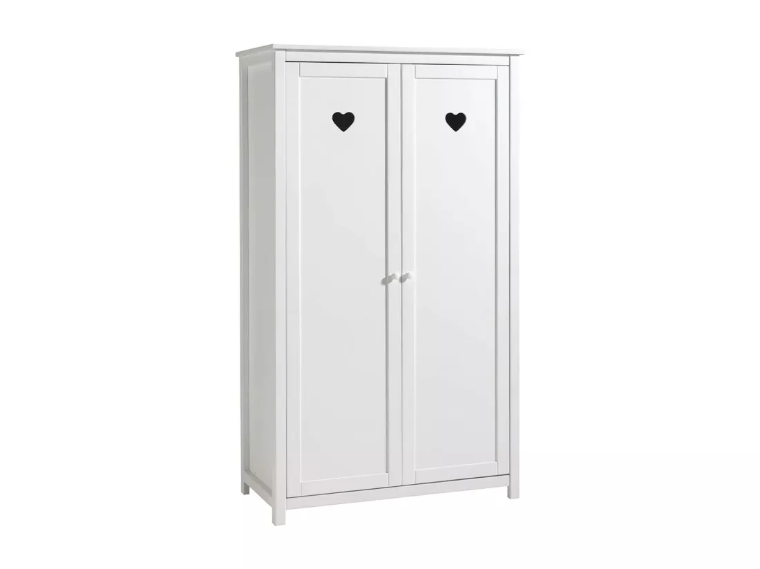MILADY - Lit 90x200cm + Chevet + Armoire 2P + Pack Bureau