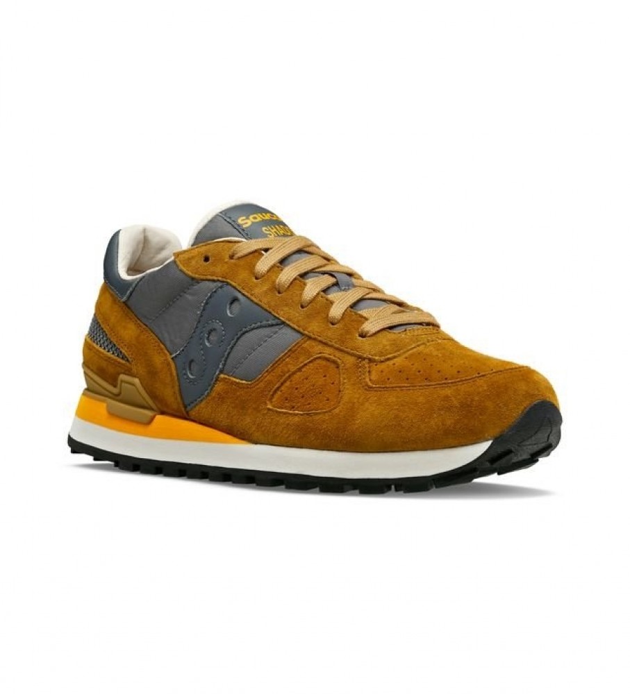 Tênis Saucony Shadow Original em couro marrom
