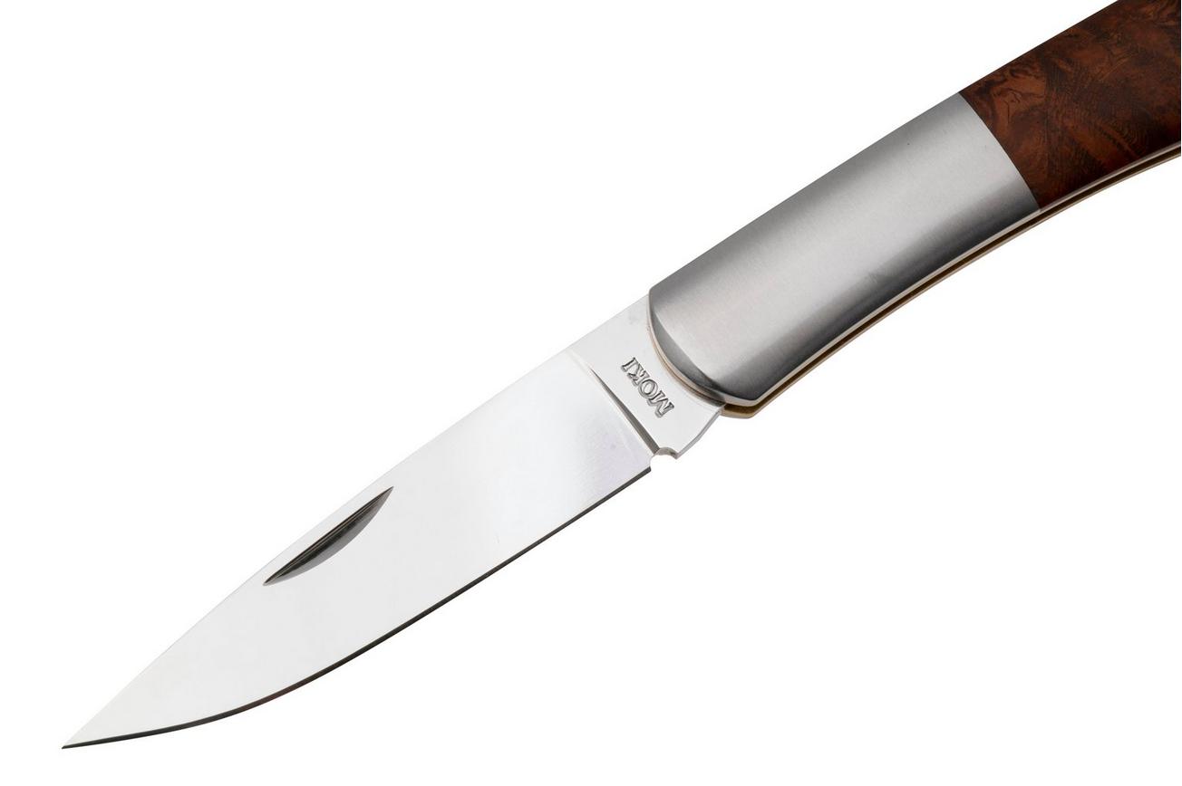 Moki Pliant Lockback 100J Polished AUS8, Quince Wood, zakmes