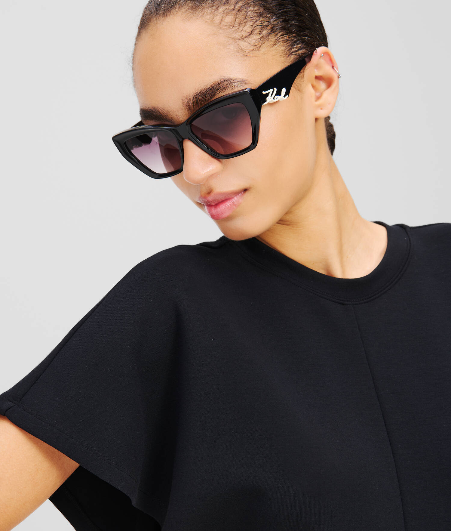 LUNETTES DE SOLEIL AVEC LOGO DÉCOUPÉ KARL SIGNATURE - Noir