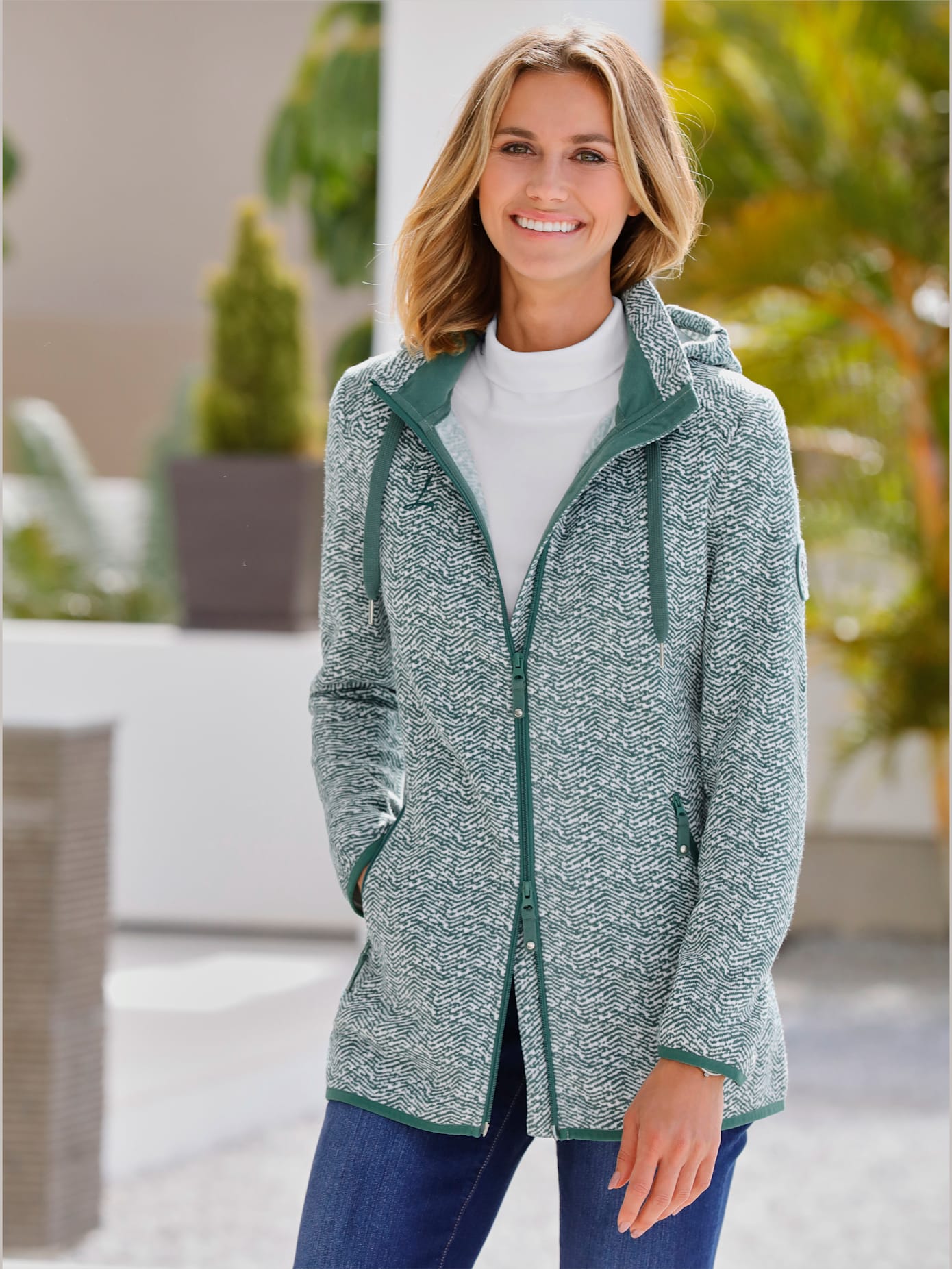 Veste polaire effet tricoté