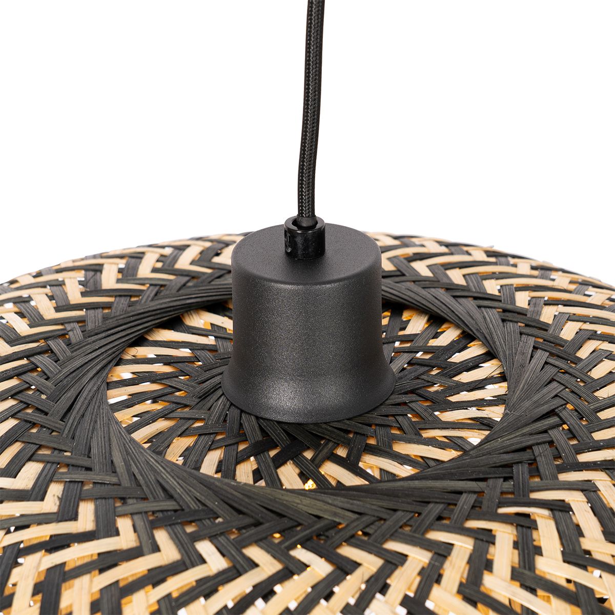 Oosterse hanglamp zwart bamboe 40 cm - Ostrava