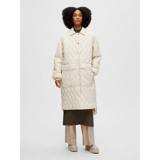 Selected Femme Mia Quiltet Frakke, Sandshell, 40