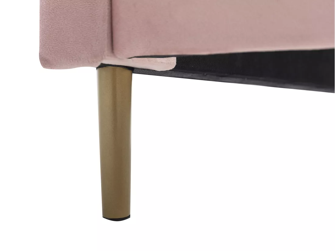 Lit coquillage 140 x 190 cm - Velours - Rose + Matelas - LIVAYA