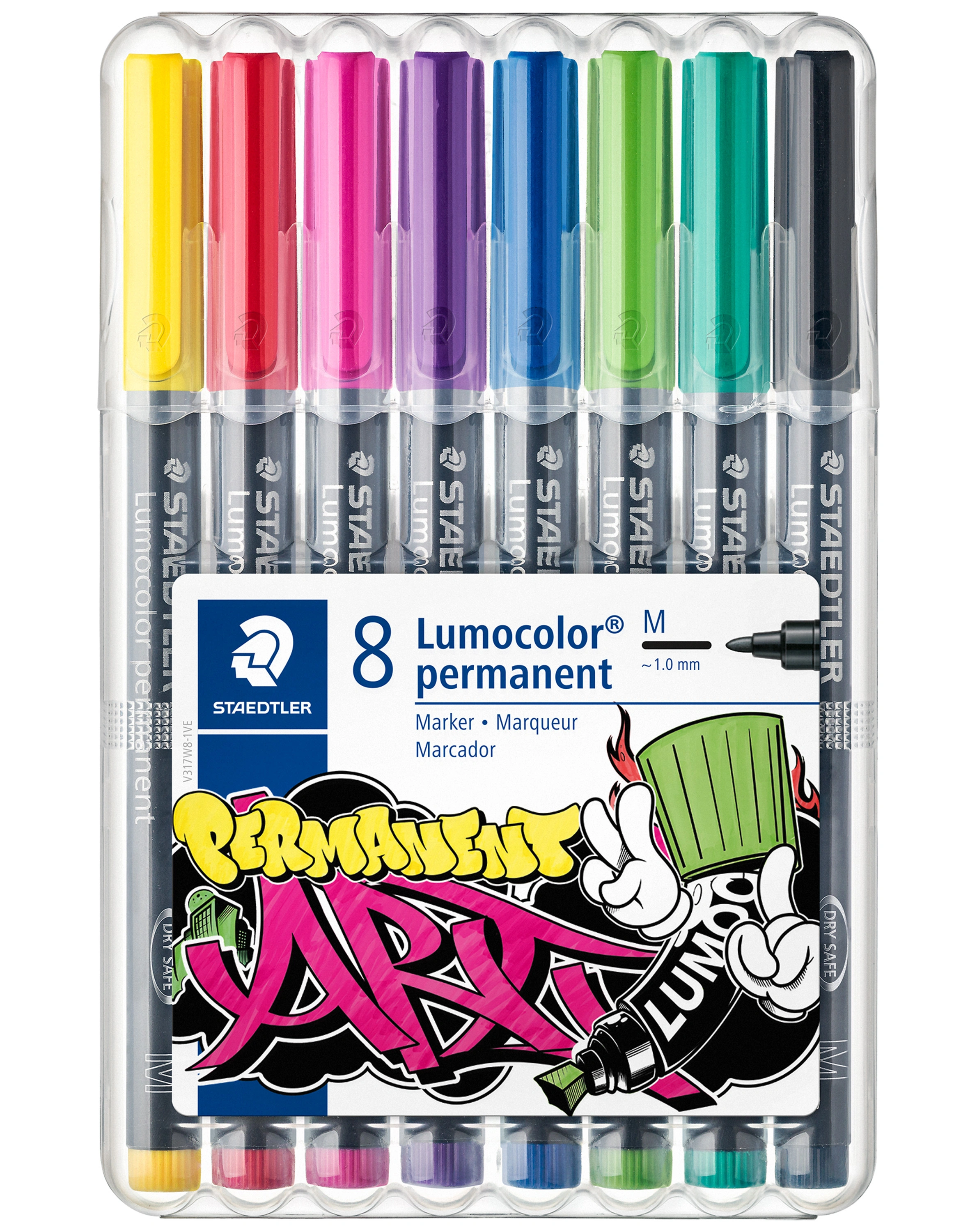 317 WP8-1 Permanentmaker LUMOCOLOR M mit 8 Farben