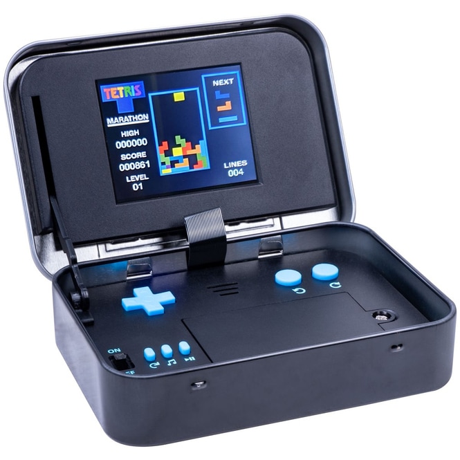 Tetris Spiel in der Metalldose
