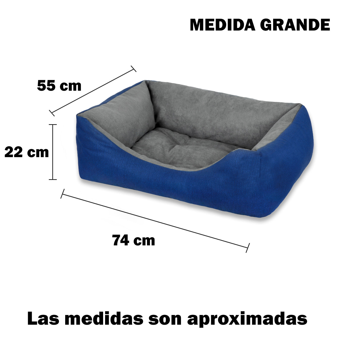 Cama para cães e gatos Home Mercury nas cores azul e cinza.
