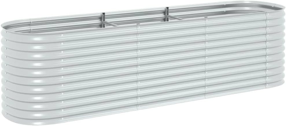 vidaXL Hochbeet Stahl Silbern 320x80x81 cm Gemüsebeet Pflanzbeet Pflanzkasten