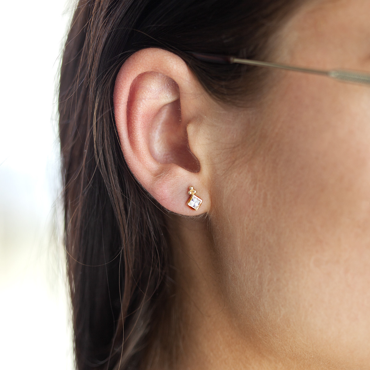 Boucles d'oreilles plaqué or zirconias